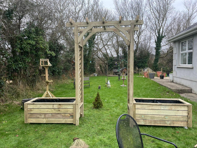 Handmade Sturdy Garden Arch With Planters