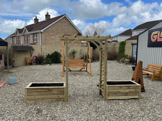 Handmade Sturdy Garden Arch With Planters