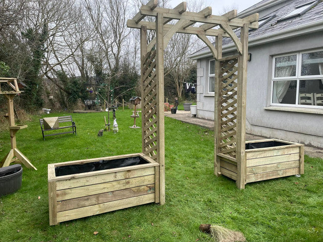 Handmade Sturdy Garden Arch With Planters