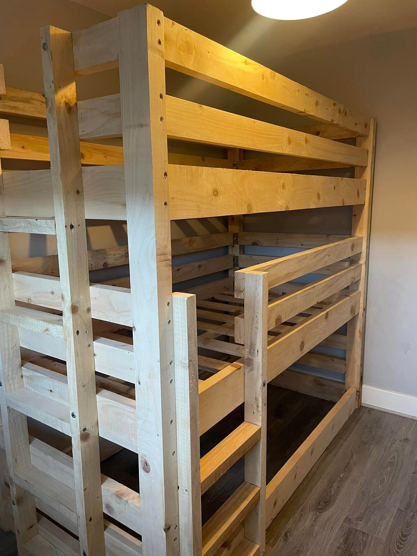 Contemporary Space Saving Handmade Triple Bunk Bed