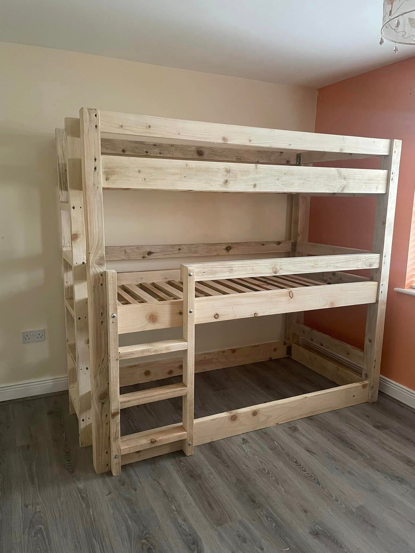 Contemporary Space Saving Handmade Triple Bunk Bed