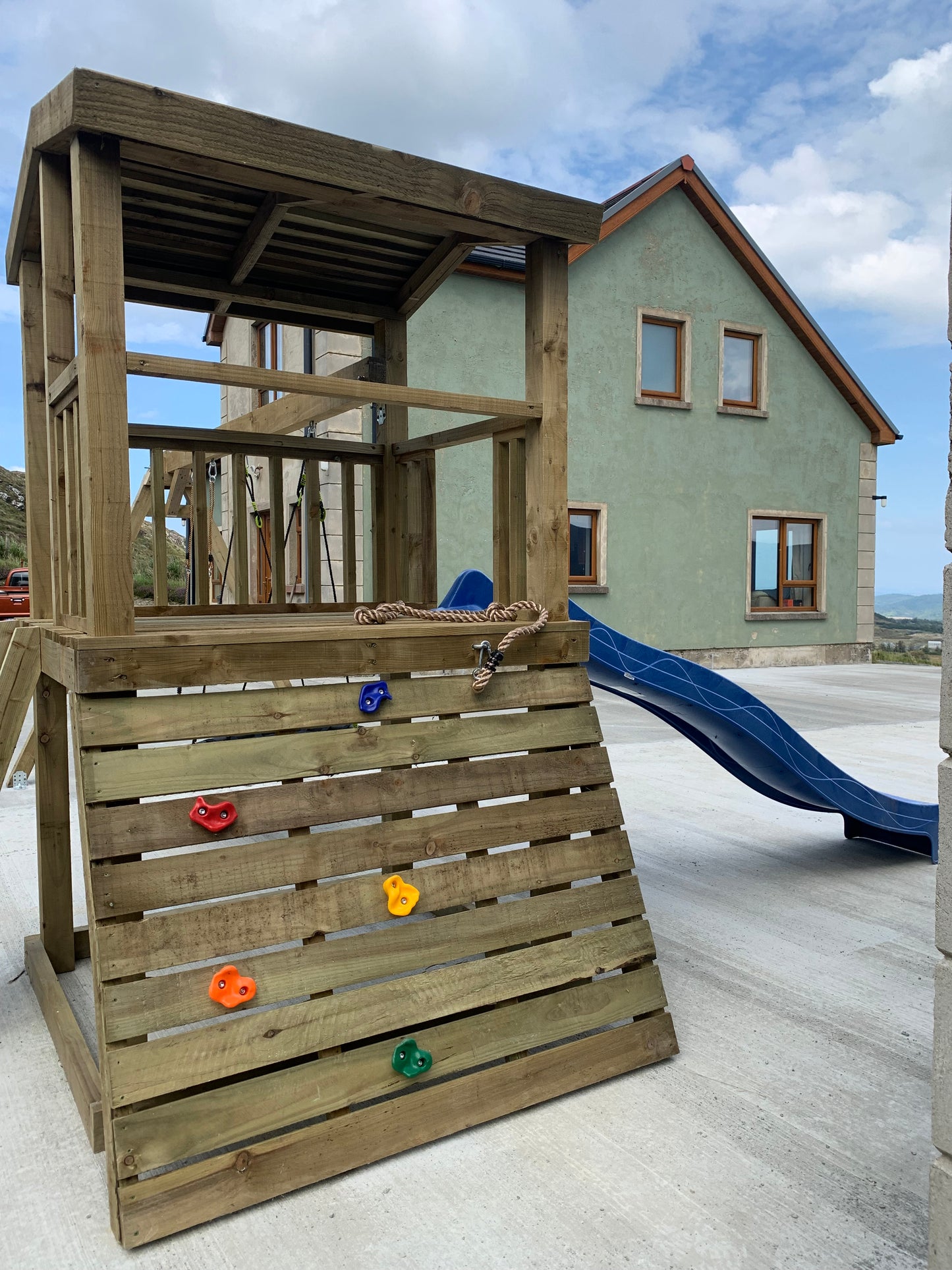 Thrilling Outdoor Escape: Swing Set with Slide, Nest Swing, and Exciting Additions