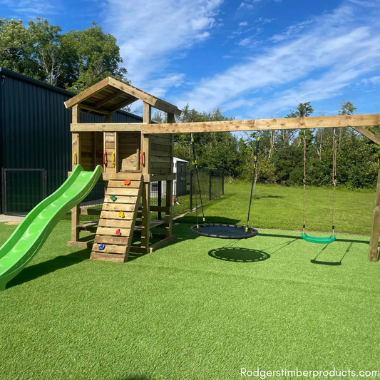 Climb, Slide & Swing: Tower Playset with Picnic Table