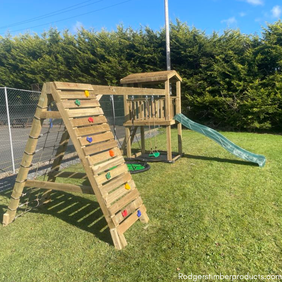 Premium Child Swing Set with Multi-Play Features and Climbing Fun ...