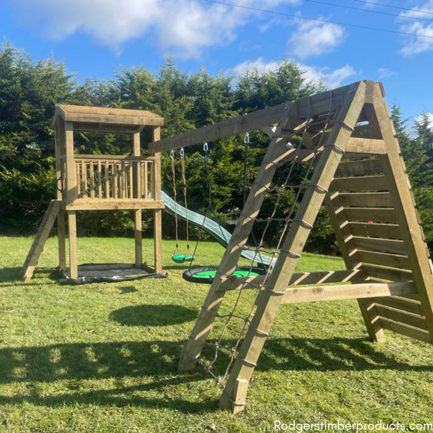 Premium Child Swing Set with Multi-Play Features and Climbing Fun